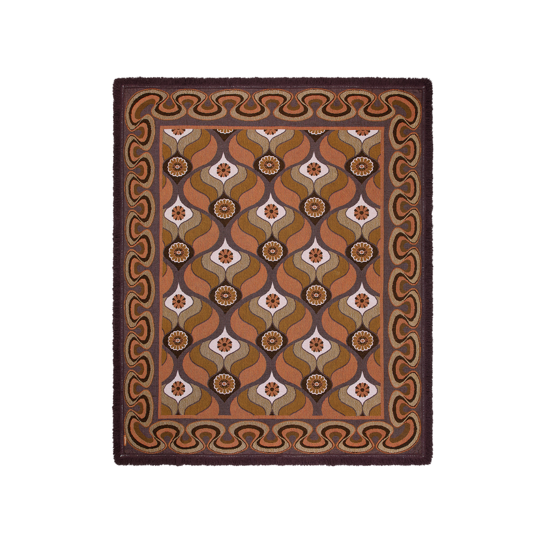 Wandering Folk Throw Rug - Morrison Throw - Brandy