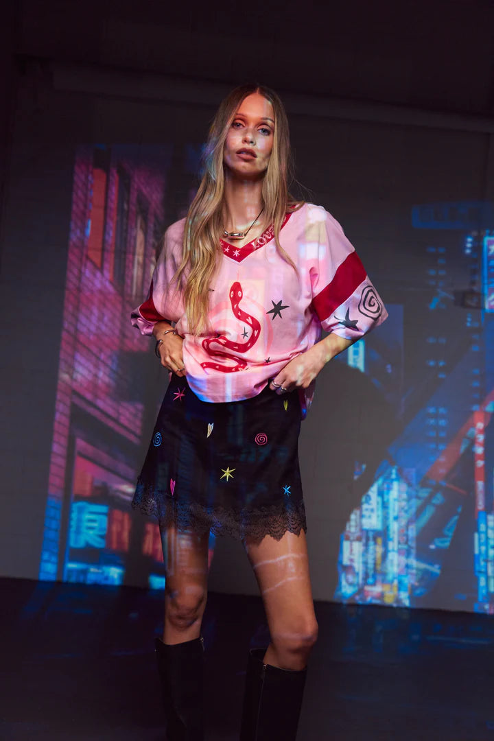 Only Lovers Left - Serpent Tee - Pink