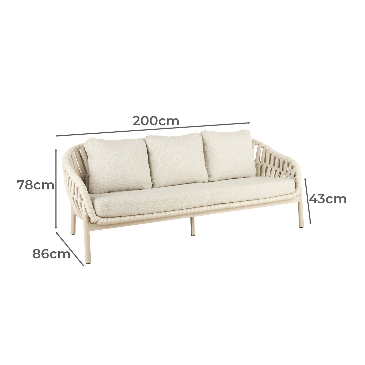 Grand Designs - Elwood Outdoor 3 Seater Sofa
