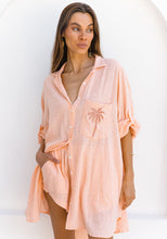 Load image into Gallery viewer, Cabo - 3 Palms Shirt Dress - Grapefruit
