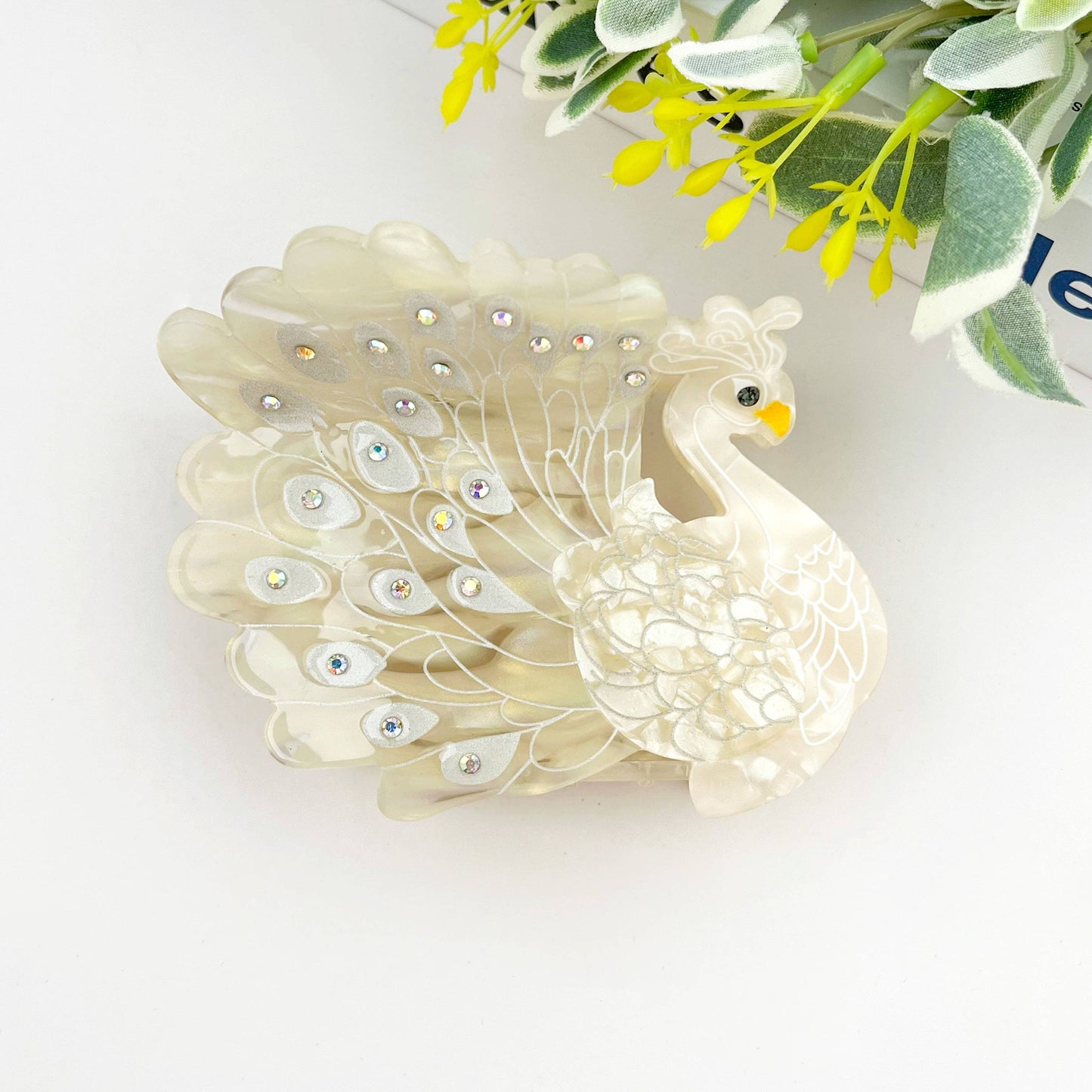 Diva - Peacock Hair Claw Clip - Green