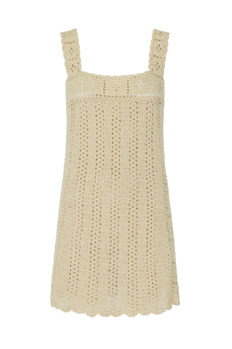 Marigold Mustang - Sasha Crochet Mini Dress - Cream