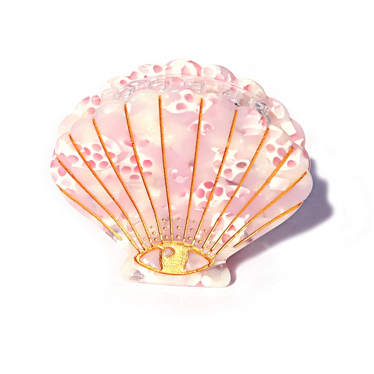 Rose Quartz Shell Clip