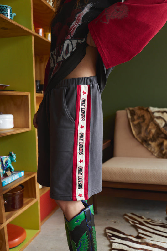 Only Lovers Left - Weekend Jorts - Charcoal