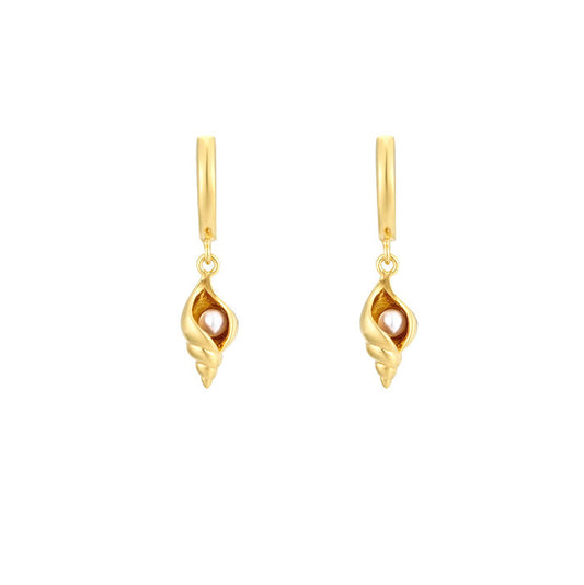 Sea Soul - Shelly - Gold Earrings