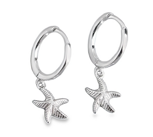 Sea Soul - Starfish Hoop - Silver Earrings