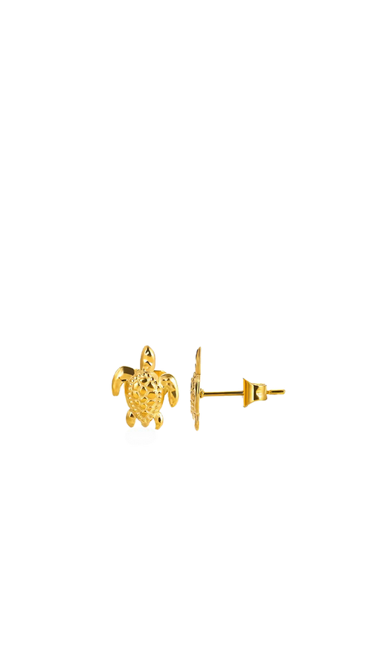 Sea Soul - Turtle Stud - Gold Earrings