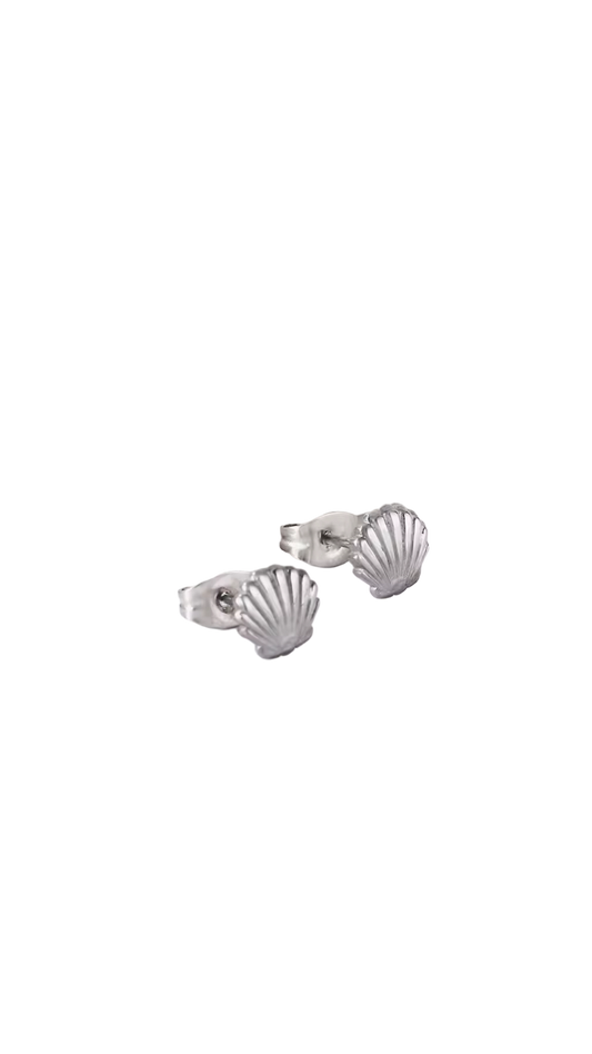 Sea Soul - Clam Studs II - Silver Earrings