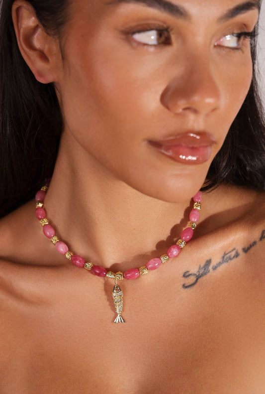 Indigo & Wolfe - Goia Necklace - Pink