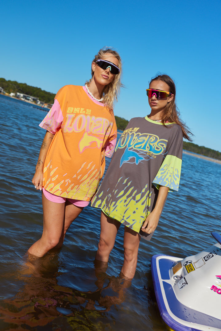 Only Lovers Left - Wave Racer Tee - Coral