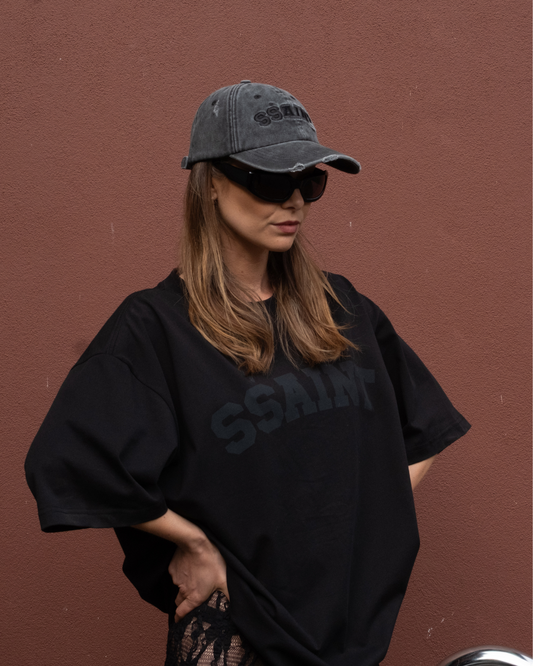 SSAINT Apparel - Ssaint Logo Cap - Black Acid Wash