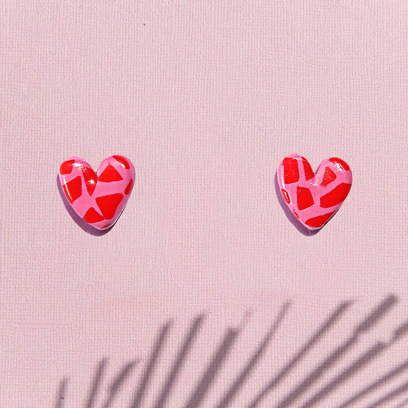 Kingston - Terrazzo Heart Studs