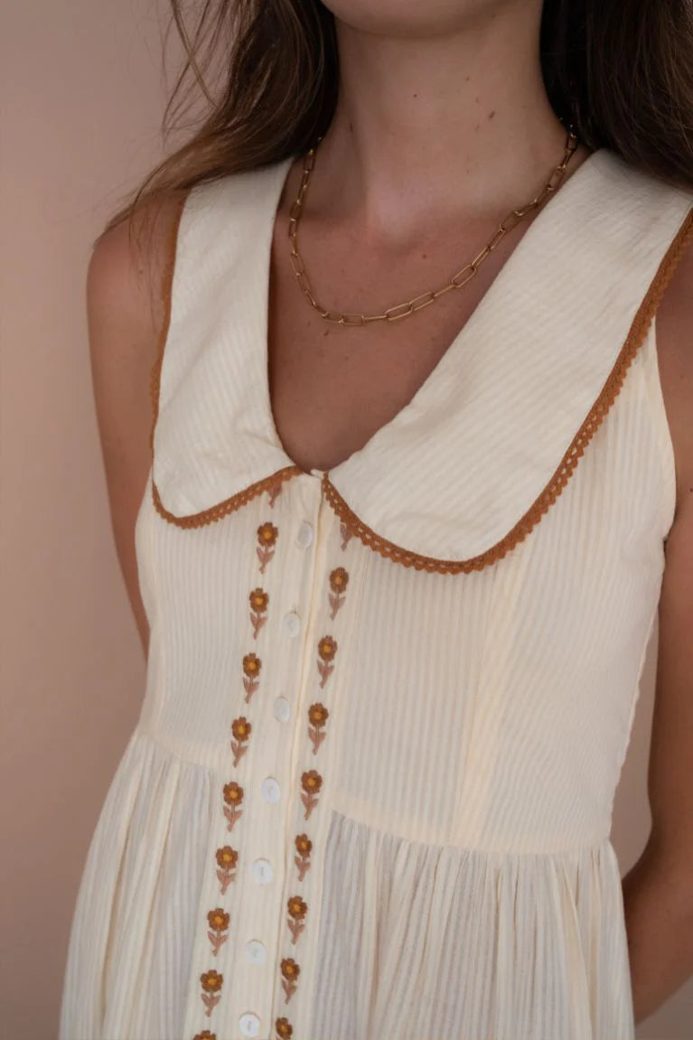 Marigold Mustang - Gabby Midi Dress - Cream