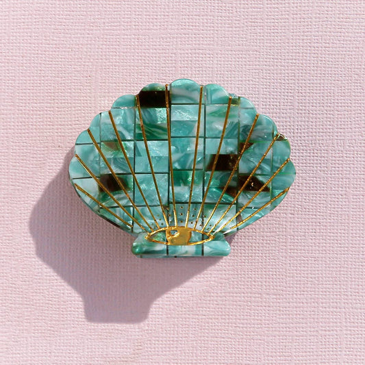 Kingston - Teal Check Shell Clip