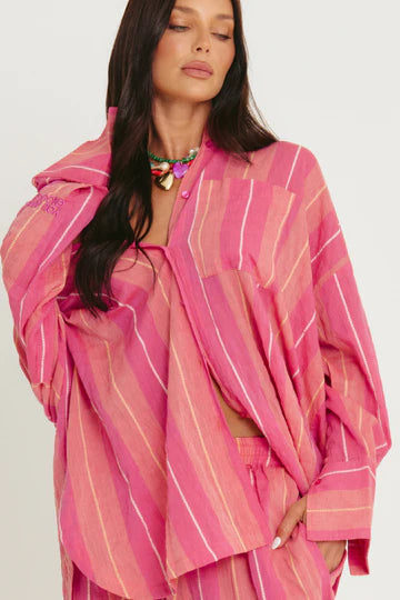Sabbi - The Don Julio Shirt - Pop Stripe - Peach