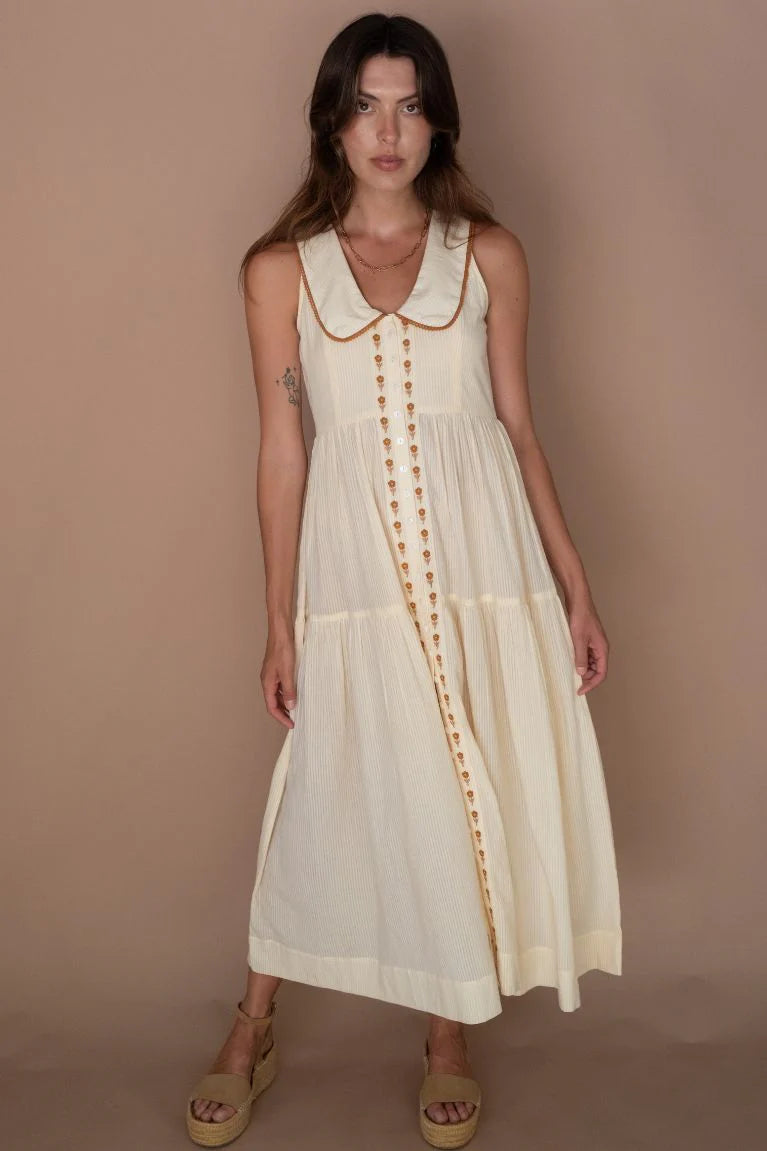 Marigold Mustang - Gabby Midi Dress - Cream