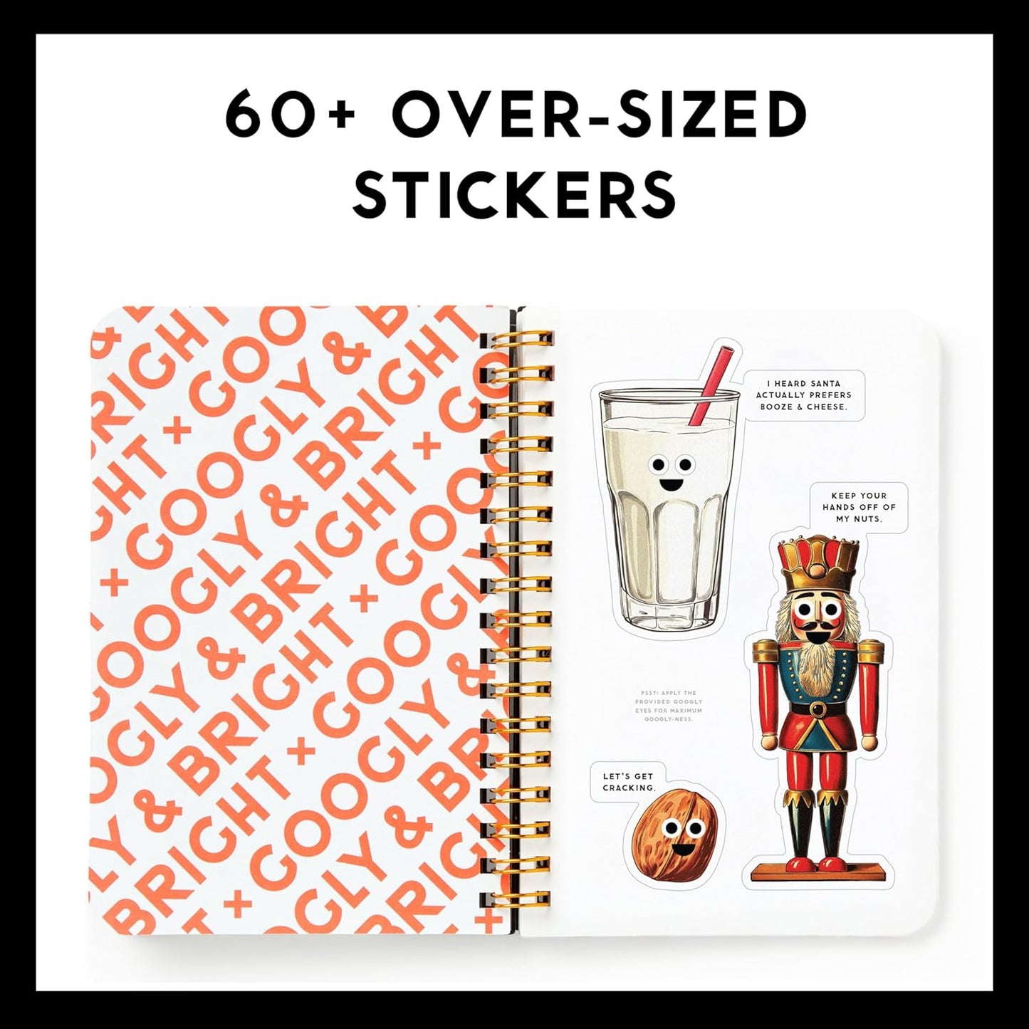 Galison - Googly & Bright Holiday Sticker Book - Wrapping Decorations