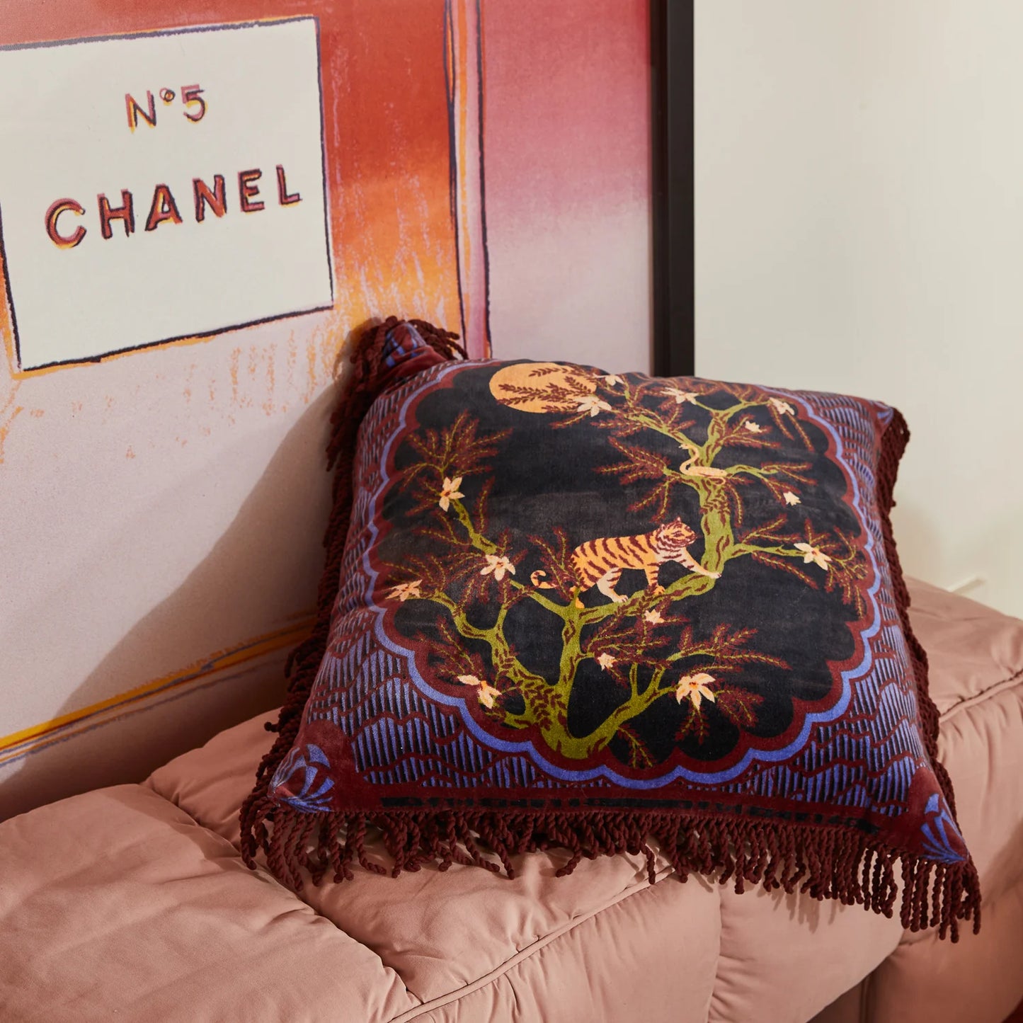 Sage X Clare - Andrea Velvet Cushion - Ink