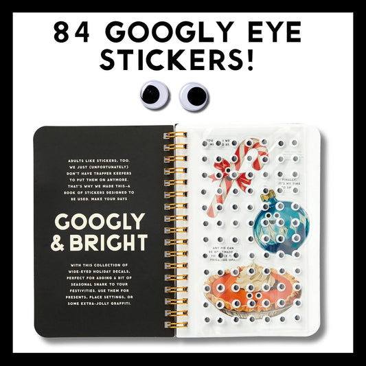 Galison - Googly & Bright Holiday Sticker Book - Wrapping Decorations