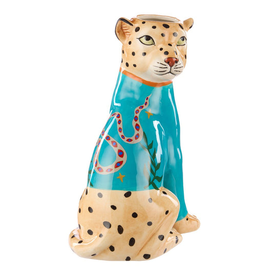 Emporium Leopard Vase - Blue