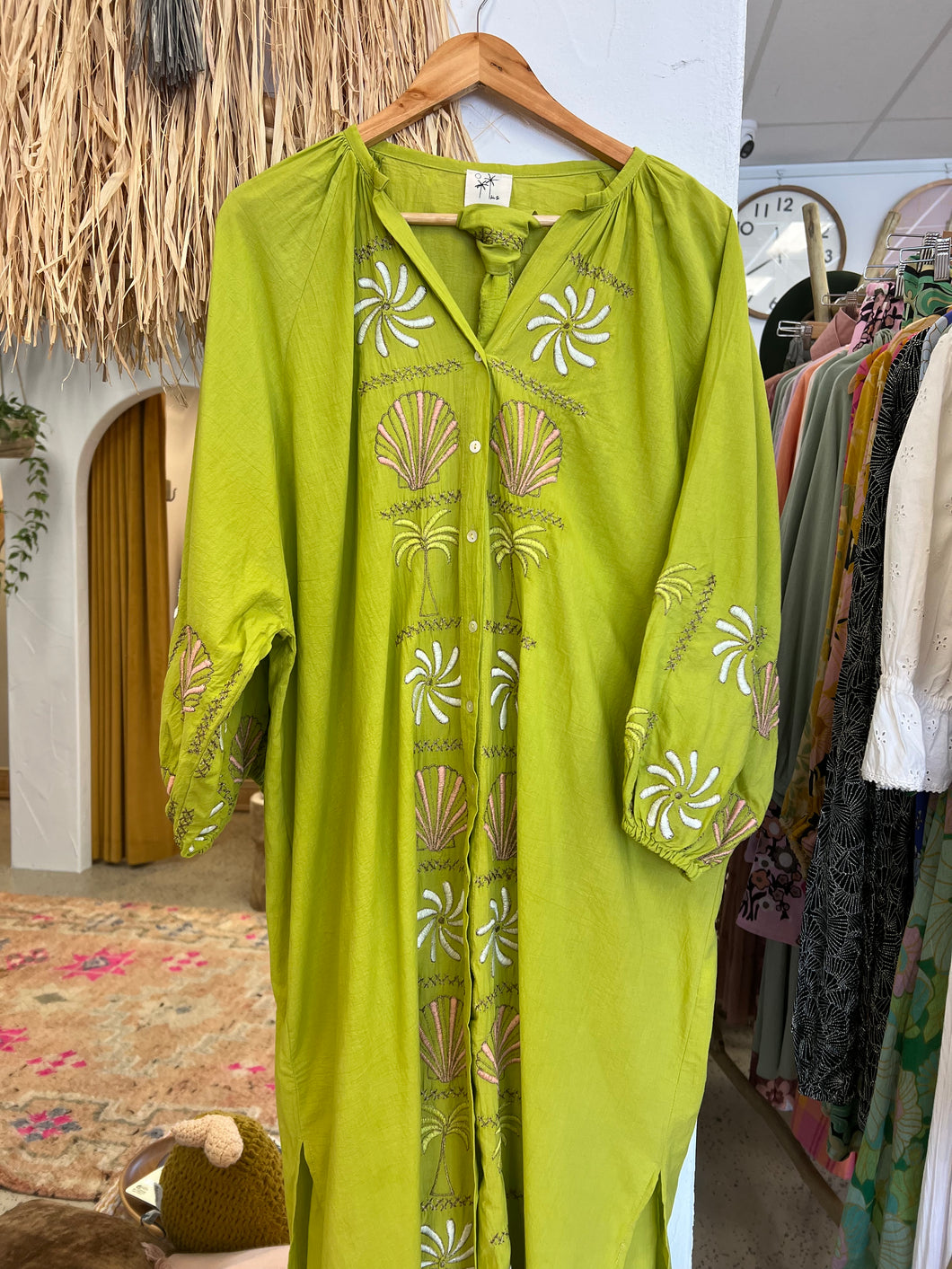 Isla Sol - Tropis Kaftan Dress - Lime