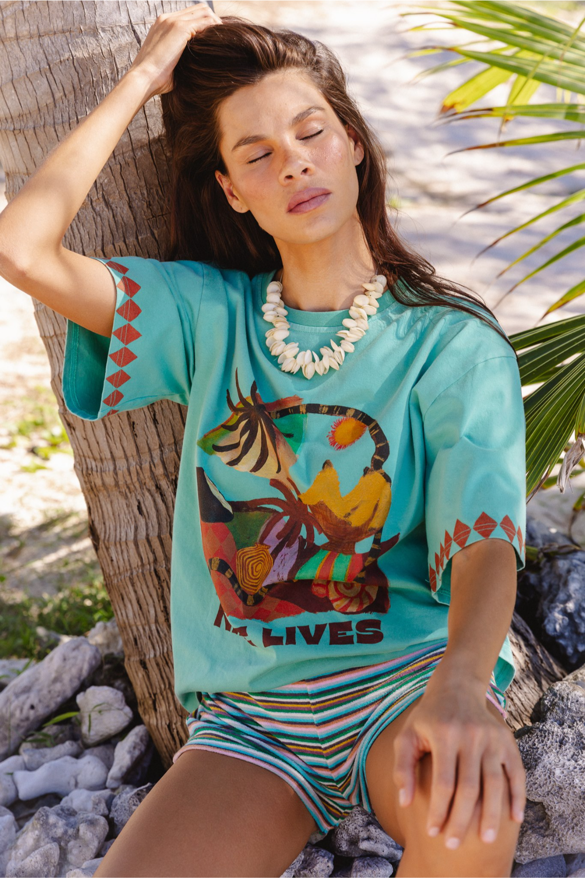 Nine Lives Bazaar - Silver Sun Tee - Nautical