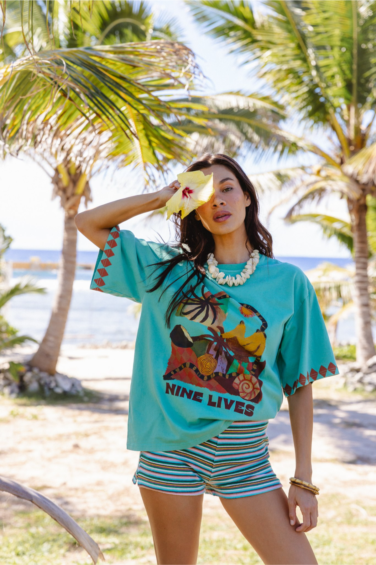 Nine Lives Bazaar - Silver Sun Tee - Nautical
