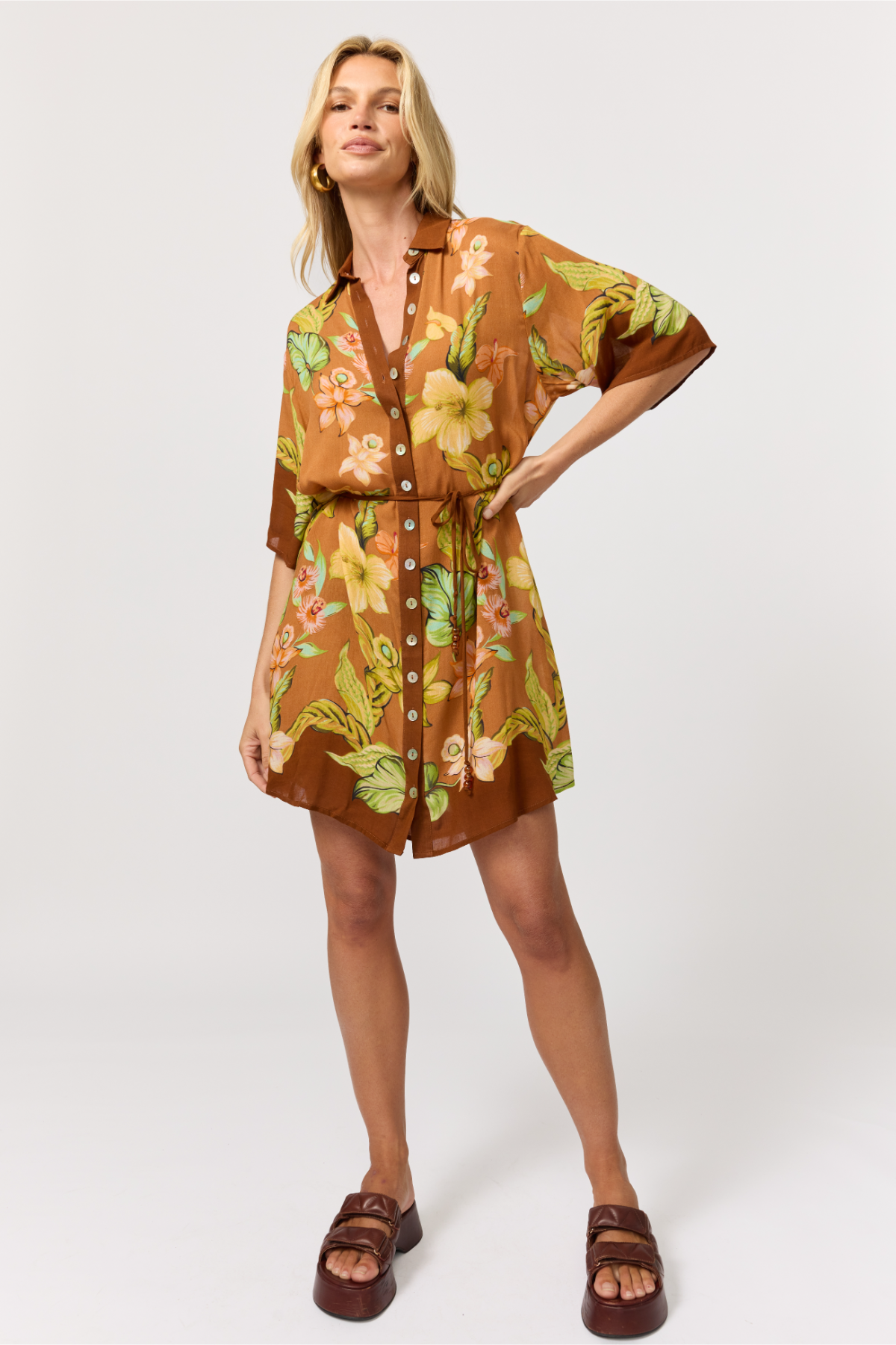 Nine Lives Bazaar - Lois Shirt Dress - Marigold