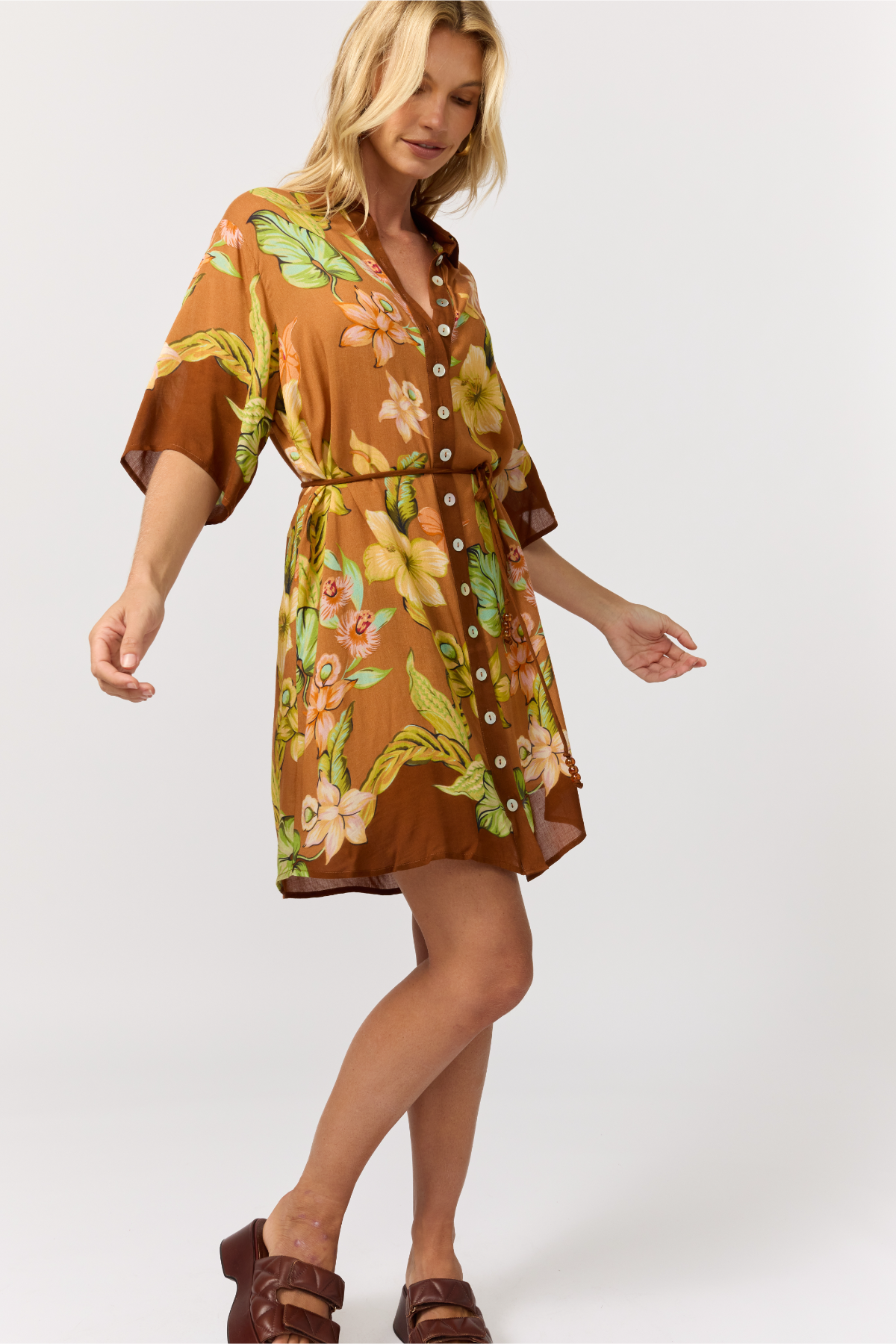Nine Lives Bazaar - Lois Shirt Dress - Marigold