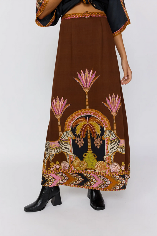 Nine Lives Bazaar - Abigail Maxi Skirt - Safari