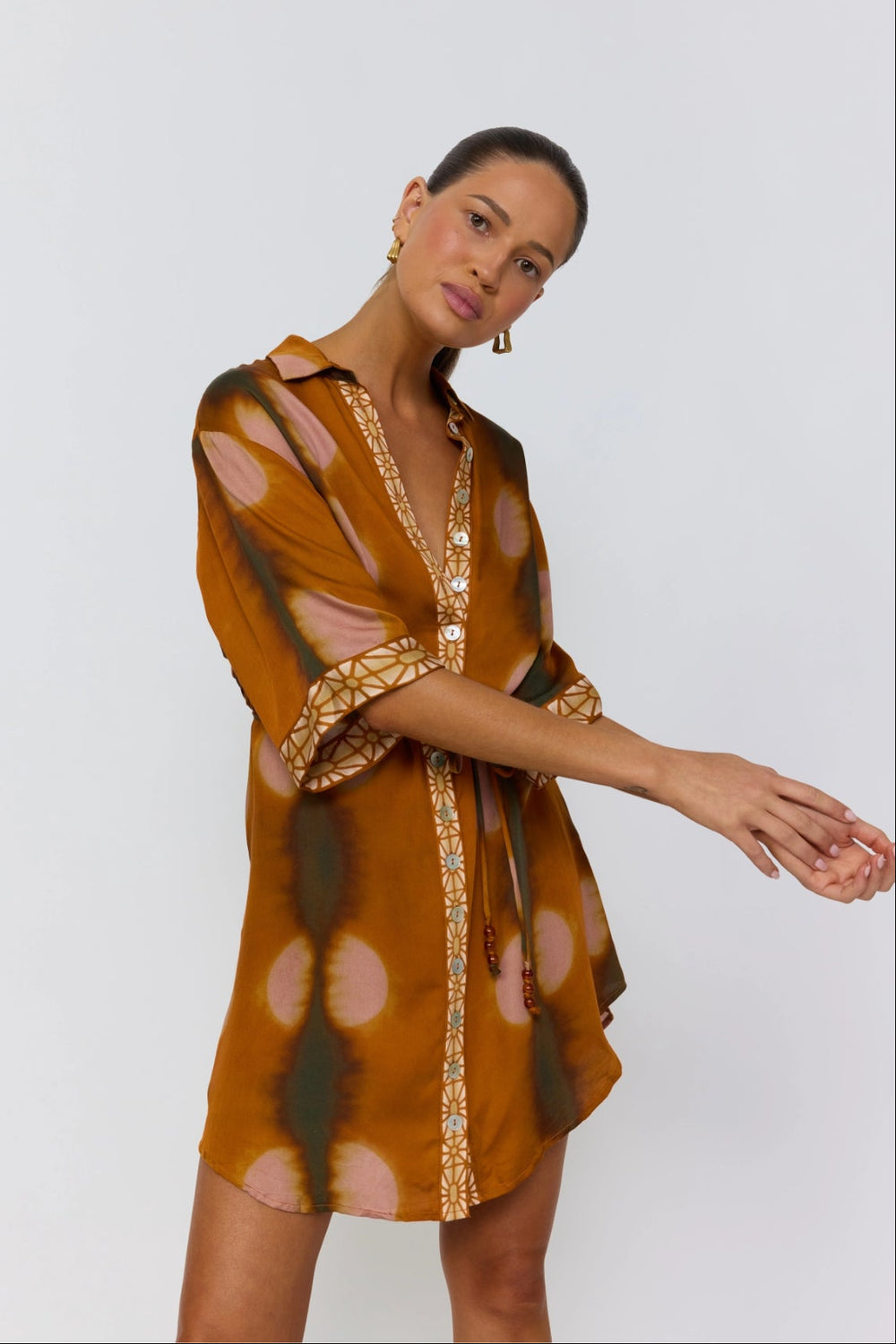 Nine Lives Bazaar - Lois Shirt Dress - Umber