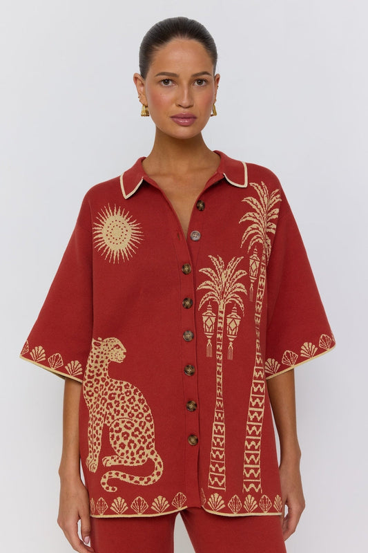 Nine Lives Bazaar - Tropico Shirt - Rust