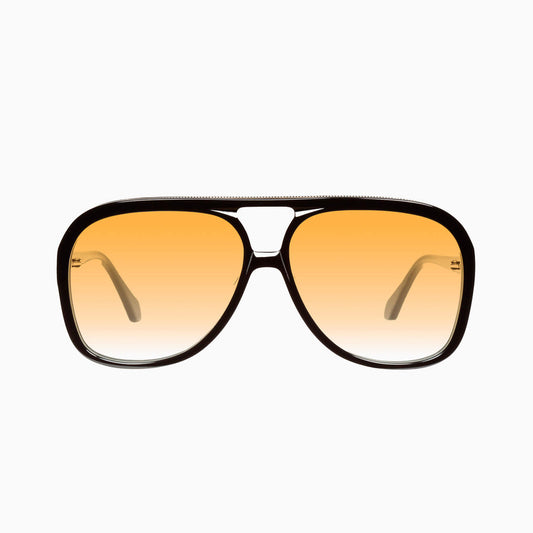 Valley Eyewear - Bang - Gloss Black w. Gold Metal / Orange Gradient Lens