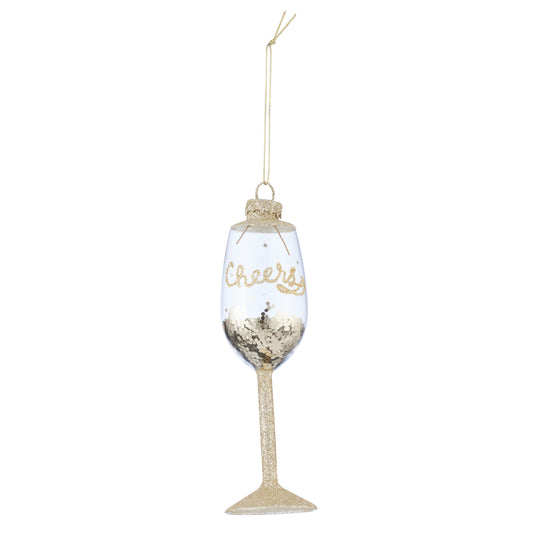 CTC - Champagne Flute / Glitter - Hanging Decoration