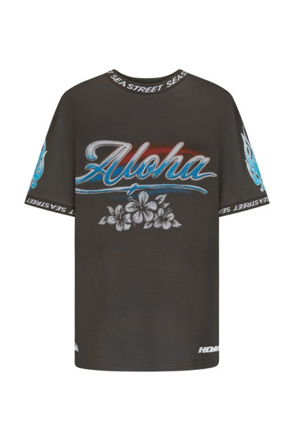 Sea Street - Aloha Moto SS Tee - Washed Black