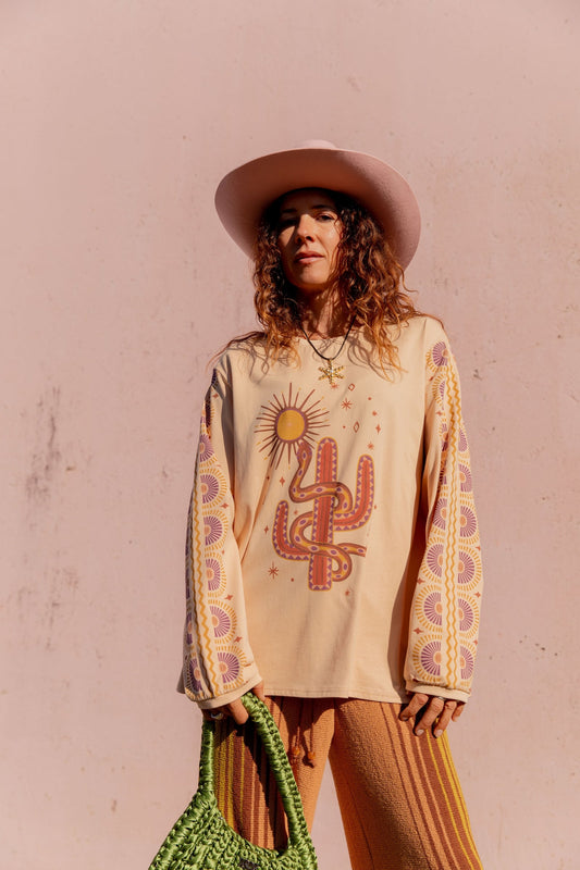 Nine Lives Bazaar - Soul Woman Long Sleeve Tee - Sand