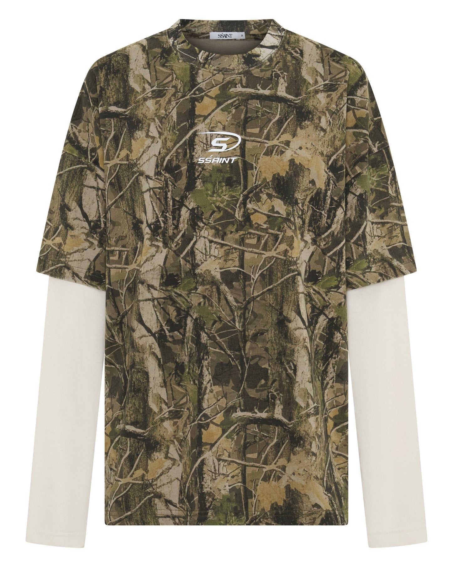 SSAINT - ROUND ONE LAYERED TEE - VINTAGE CAMO