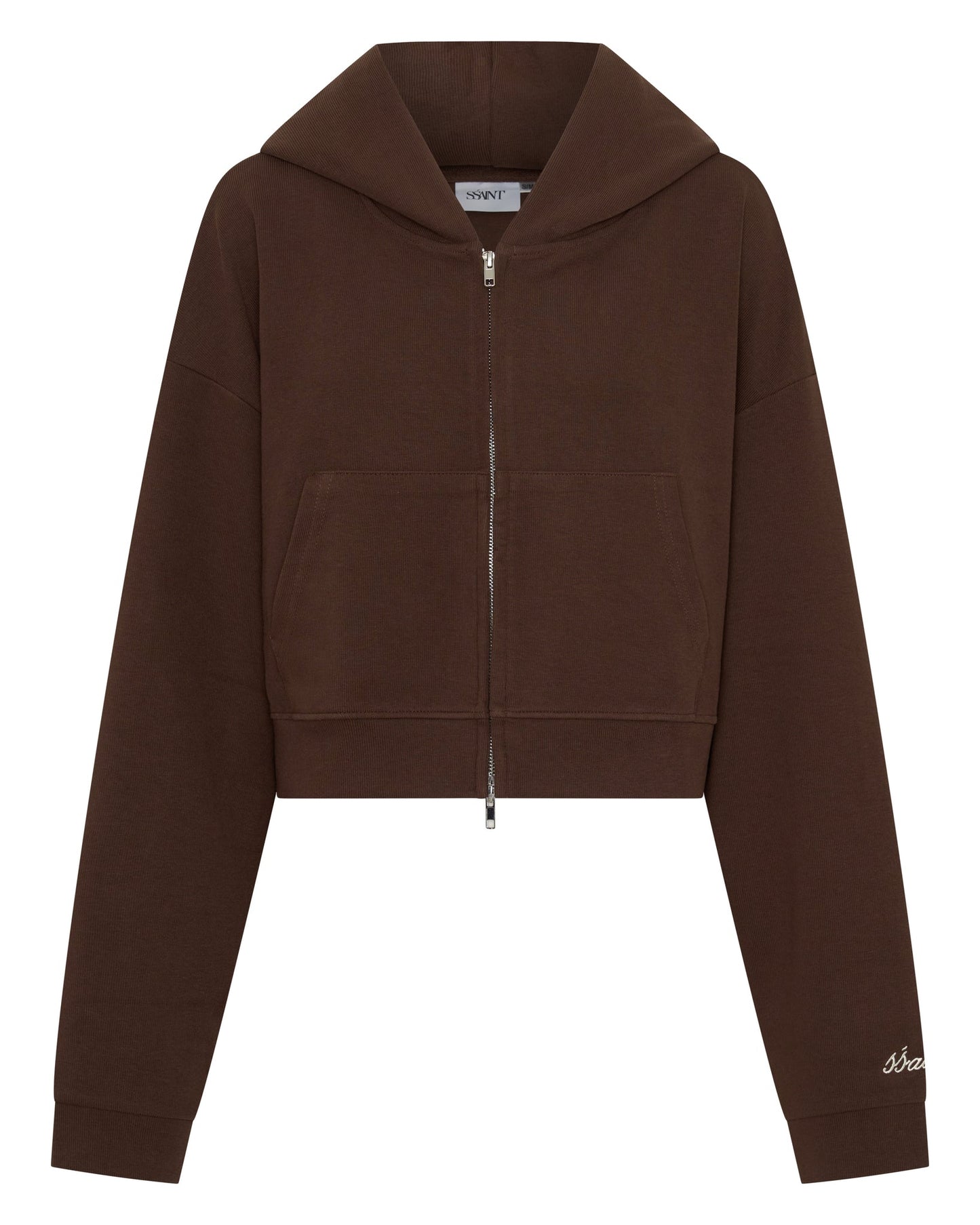 SŚAINT - CROPPED HOODIE - BROWN