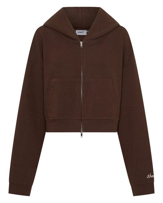 SŚAINT - CROPPED HOODIE - BROWN