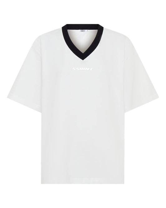 SSAINT Apparel - Reflective V Neck Tee - White