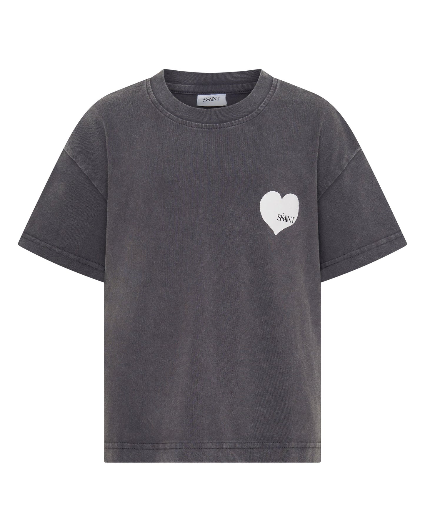 Ssaint Apparel - Heart Tee - Acid Wash Charcoal - Kids