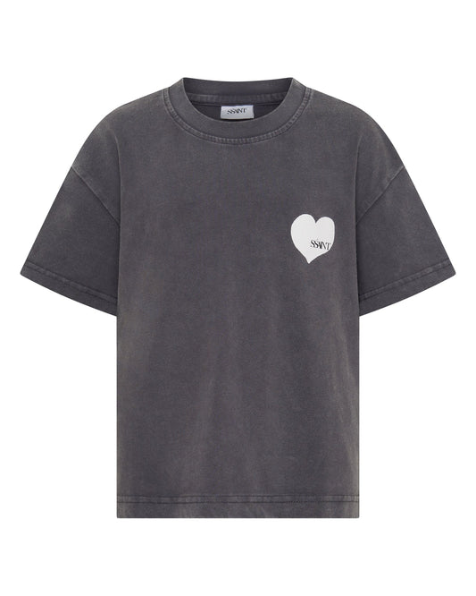 Ssaint Apparel - Heart Tee - Acid Wash Charcoal - Kids