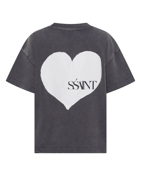 Ssaint Apparel - Heart Tee - Acid Wash Charcoal - Kids