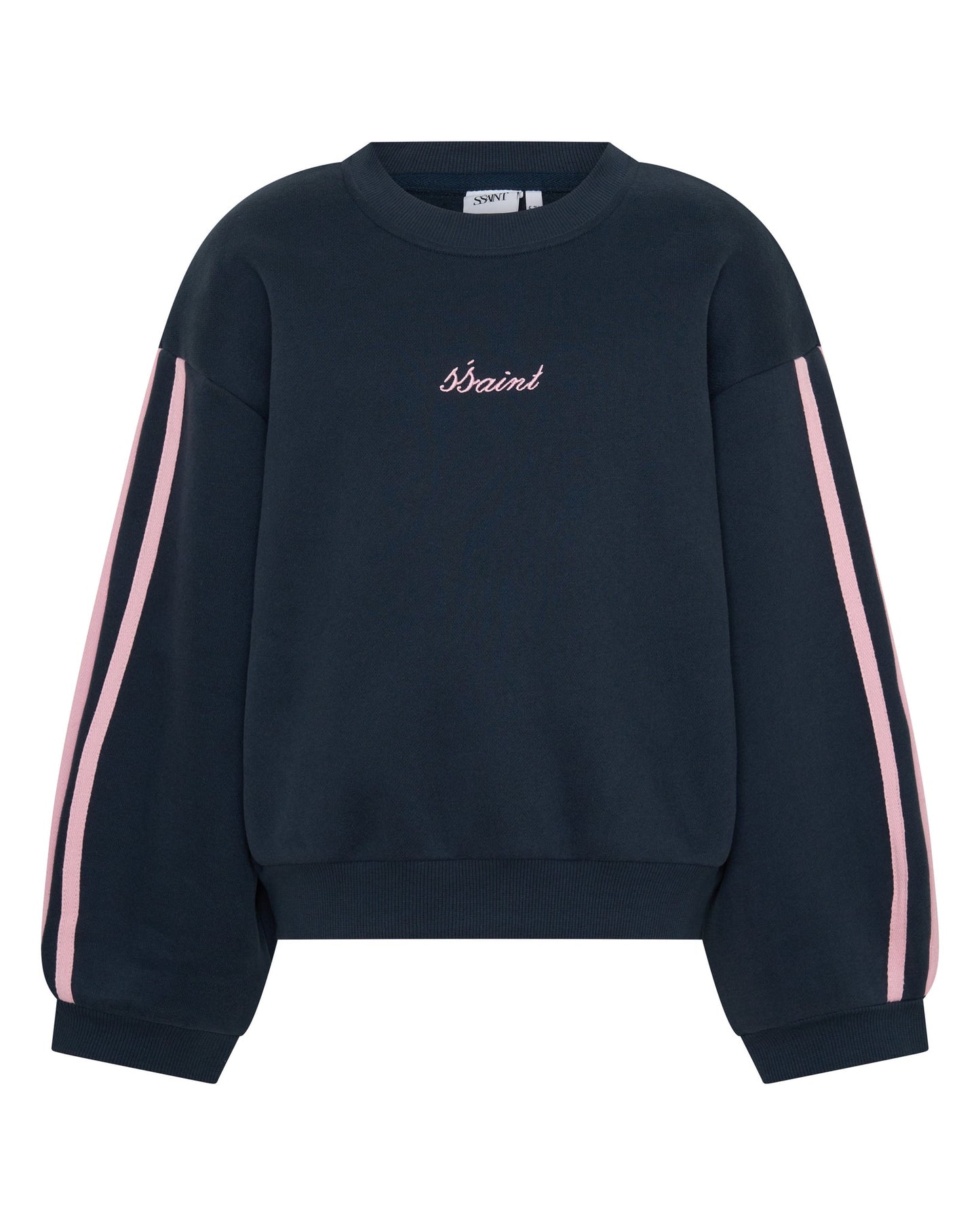 SŚAINT - KIDS FLEECE CREW - NAVY & PINK