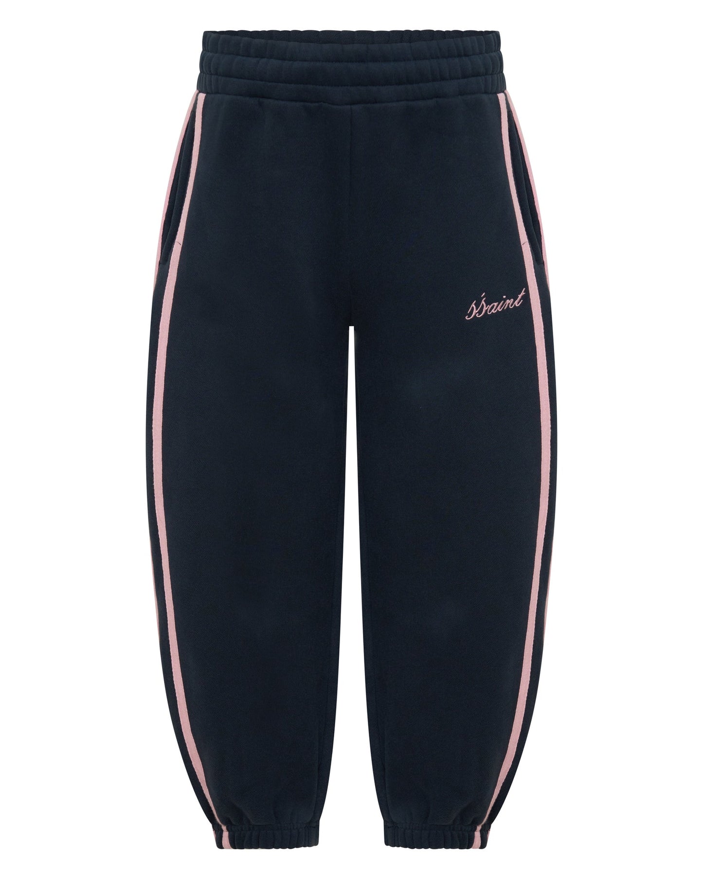 SŚAINT - KIDS FLEECE TRACKPANT - NAVY & PINK