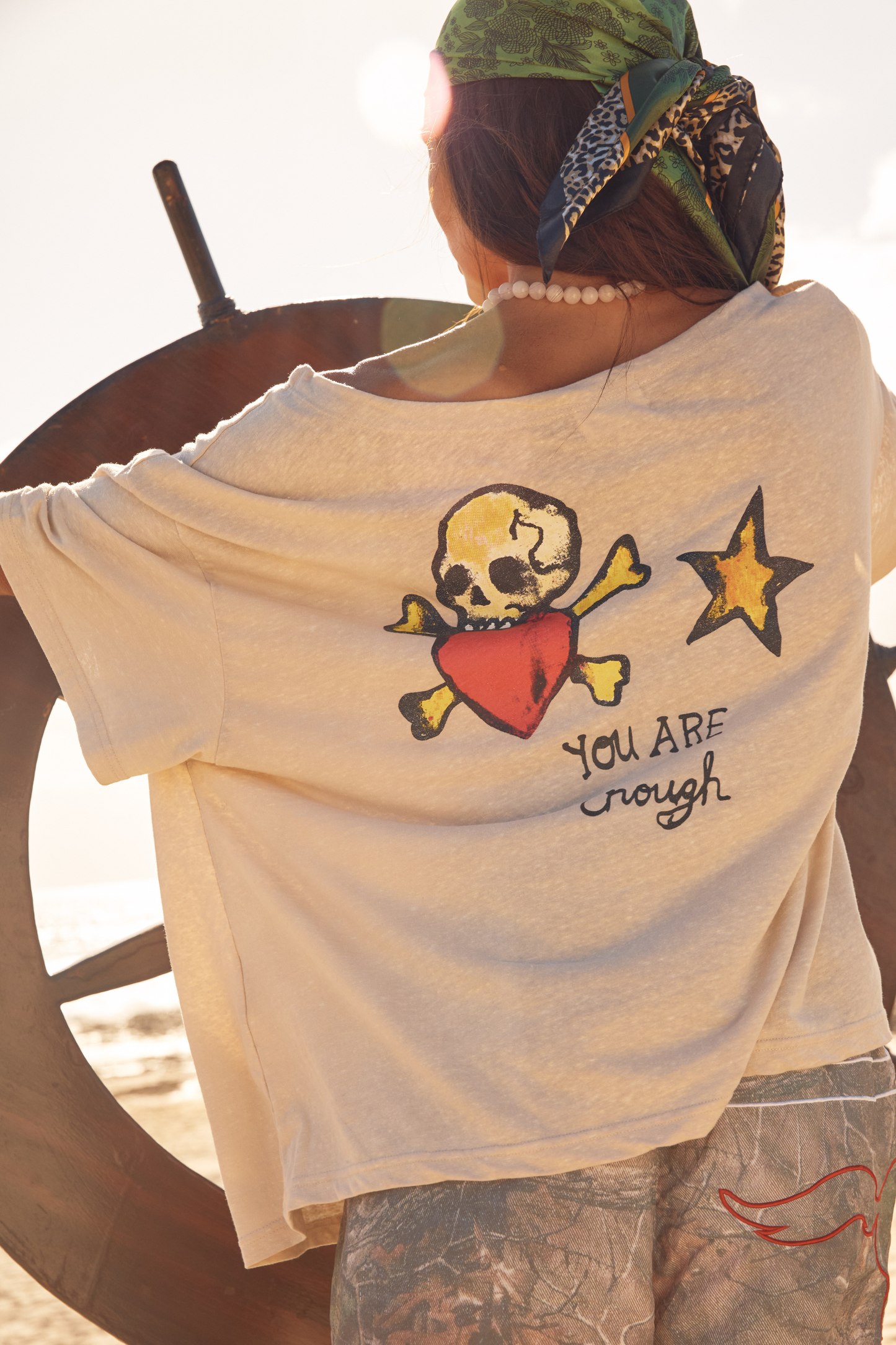 Sabbi - The Bad To The Bone Off The Shoulder Tee - Sand