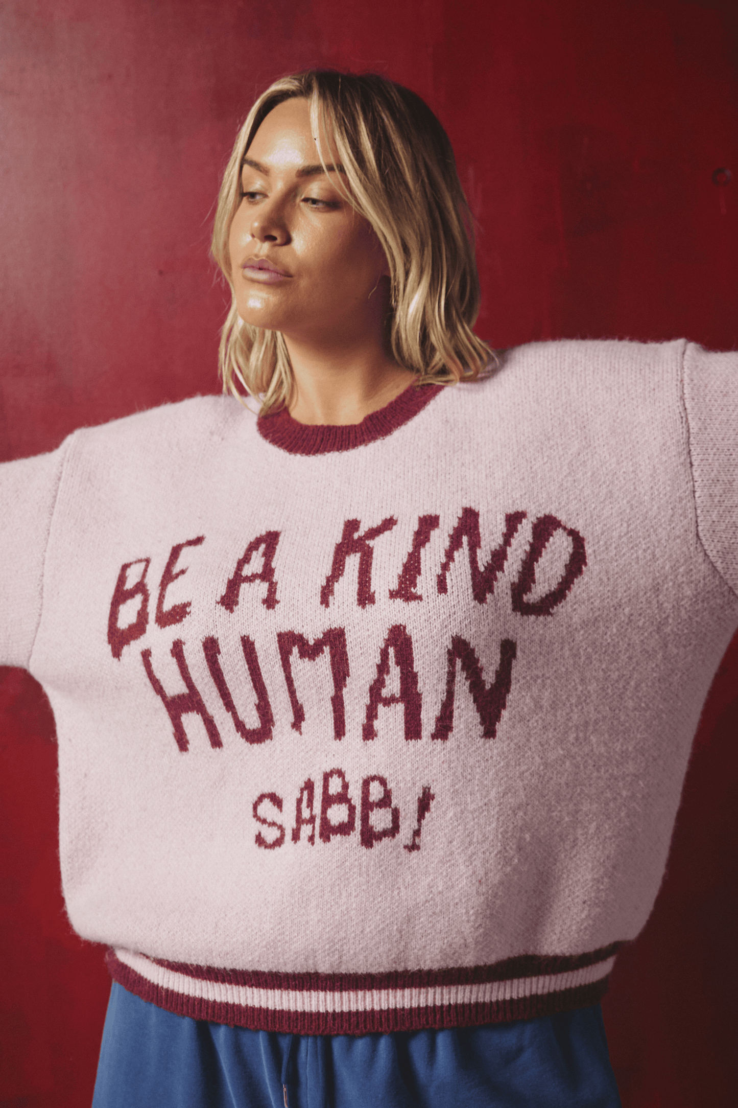 Sabbi - BE A KIND HUMAN KNIT JUMPER - PINK