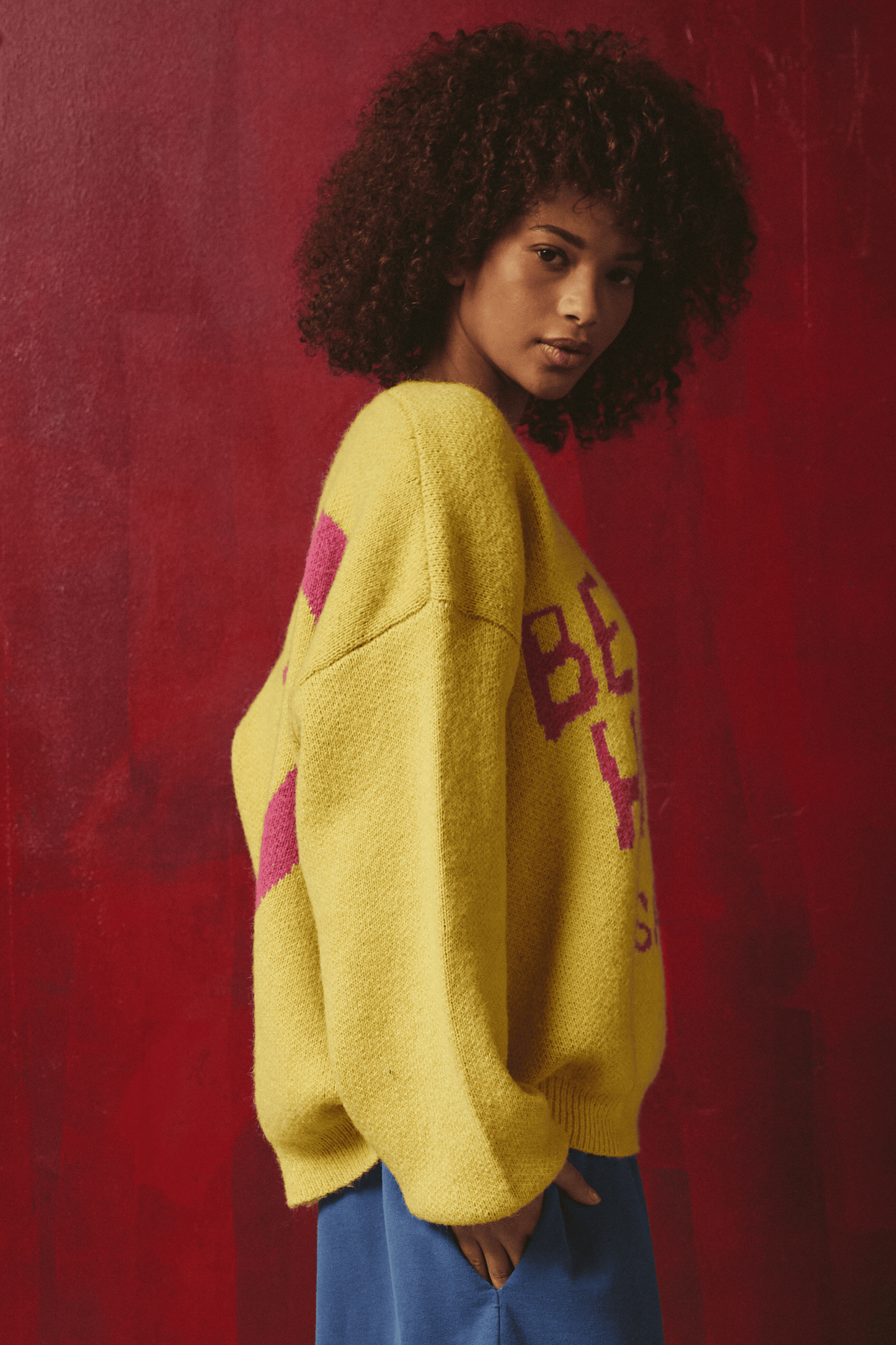 Sabbi - BE A KIND HUMAN KNIT JUMPER - YELLOW