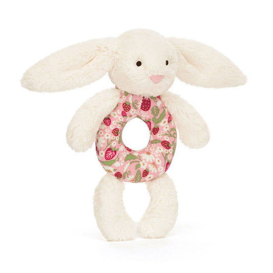 Jellycat - Blossom Cream Bunny Berry - Ring Rattle