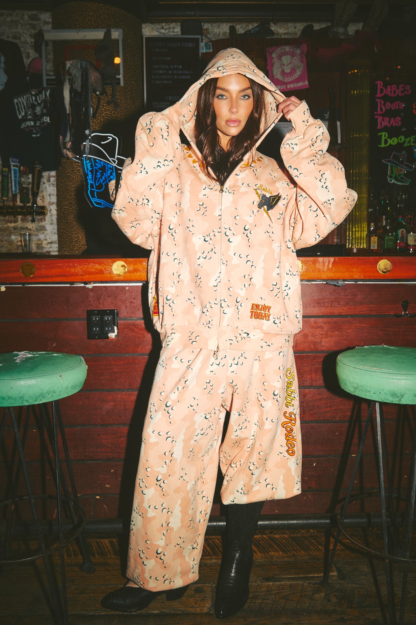 Sabbi - The Be-Youtiful Wide Leg Sweat Pants - Pink Camo